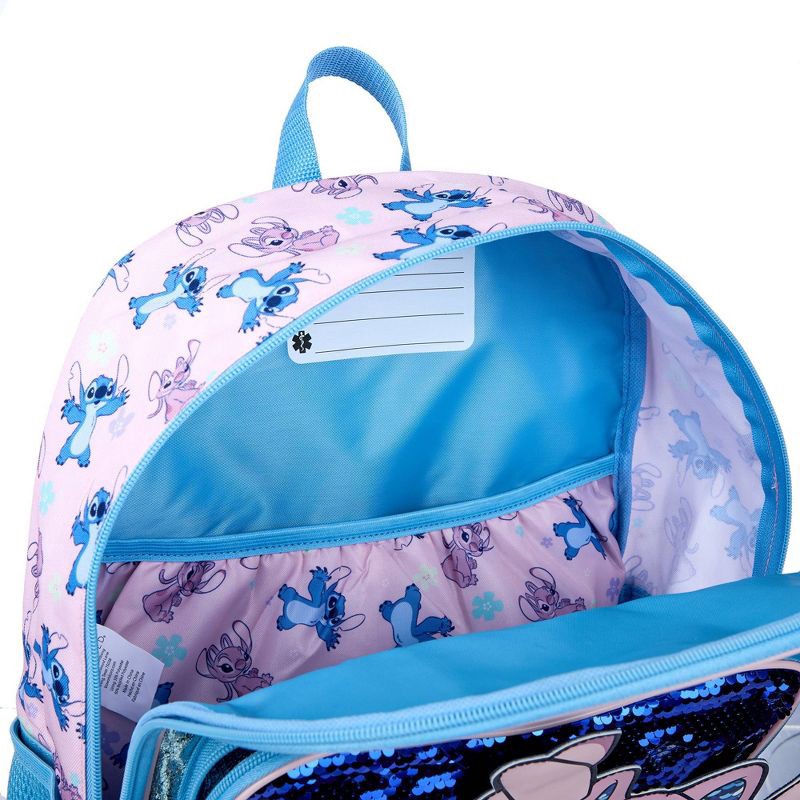 slide 4 of 4, Disney Kids' Stitch and Angel 16" Backpack - Blue, 1 ct