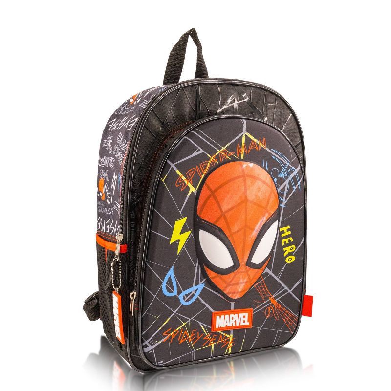 slide 2 of 7, Marvel Kids' Spider-Man 16" Backpack - Black, 1 ct