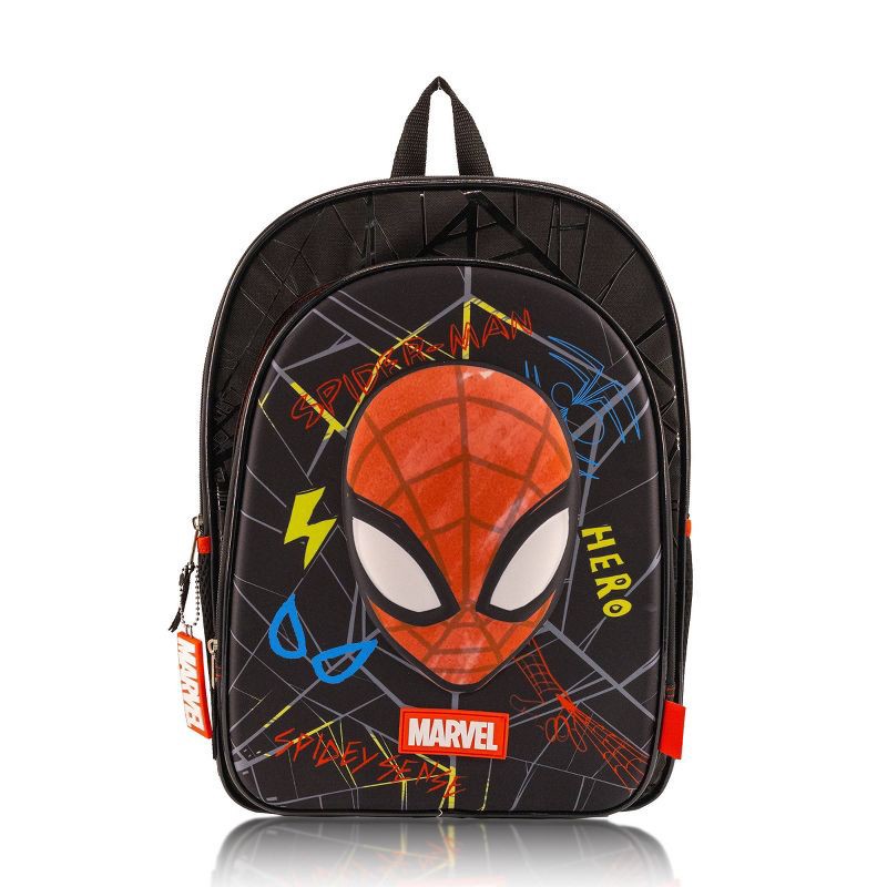 slide 1 of 7, Marvel Kids' Spider-Man 16" Backpack - Black, 1 ct