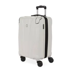 SWISSGEAR Cascade Hardside Carry On Spinner Suitcase - Sustained Gray: Tear-Resistant, 8 Wheels