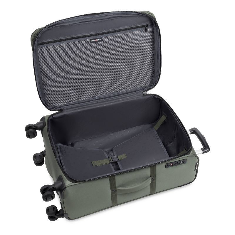 slide 14 of 14, SWISSGEAR Zurich Softside Medium Checked Spinner Suitcase - Green: Tear-Resistant Luggage, 1 ct