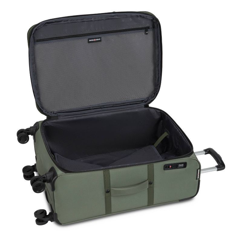 slide 9 of 14, SWISSGEAR Zurich Softside Medium Checked Spinner Suitcase - Green: Tear-Resistant Luggage, 1 ct