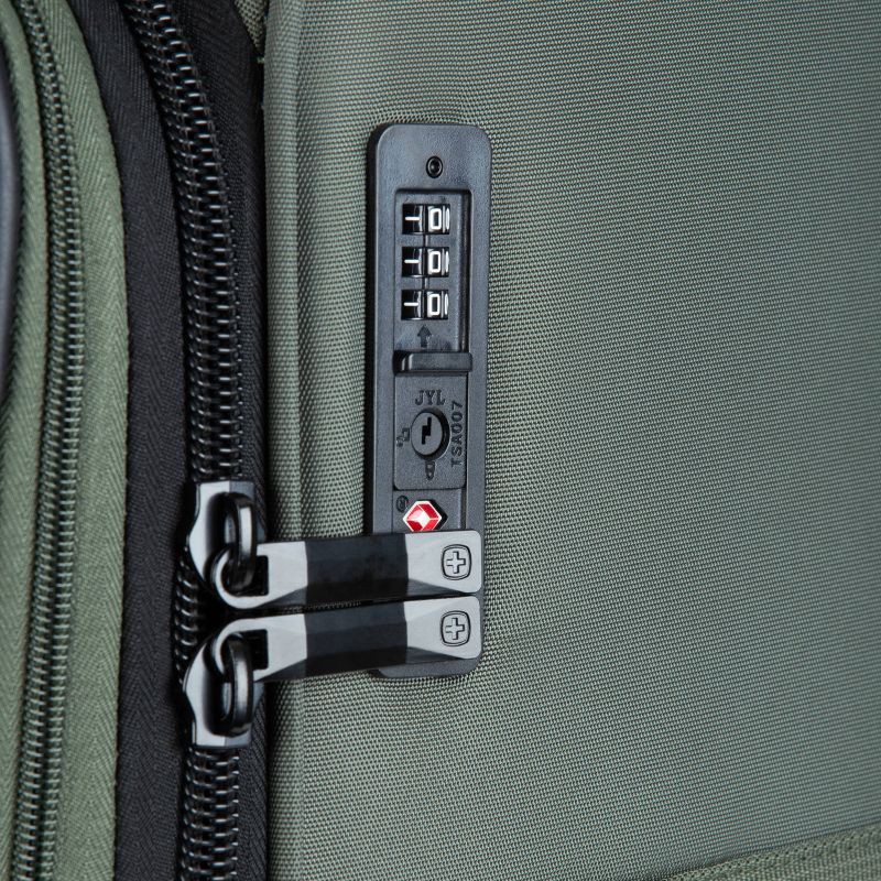 slide 11 of 14, SWISSGEAR Zurich Softside Medium Checked Spinner Suitcase - Green: Tear-Resistant Luggage, 1 ct