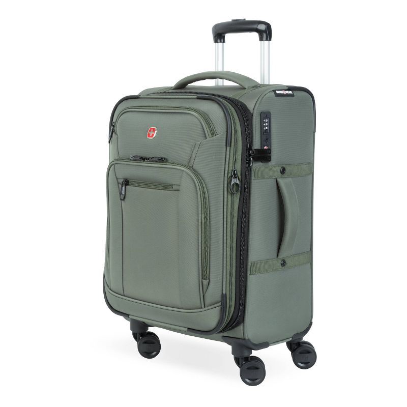 slide 2 of 14, SWISSGEAR Zurich Softside Carry On Spinner Suitcase - Green: 8-Wheel Tear-Resistant Design, 1 ct