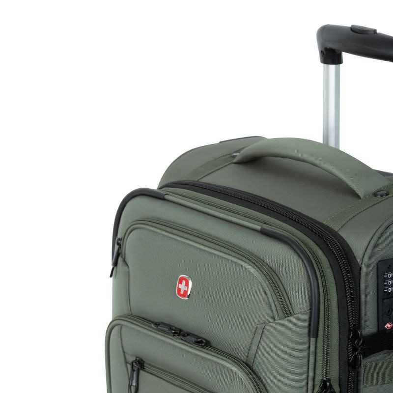 slide 8 of 14, SWISSGEAR Zurich Softside Carry On Spinner Suitcase - Green: 8-Wheel Tear-Resistant Design, 1 ct