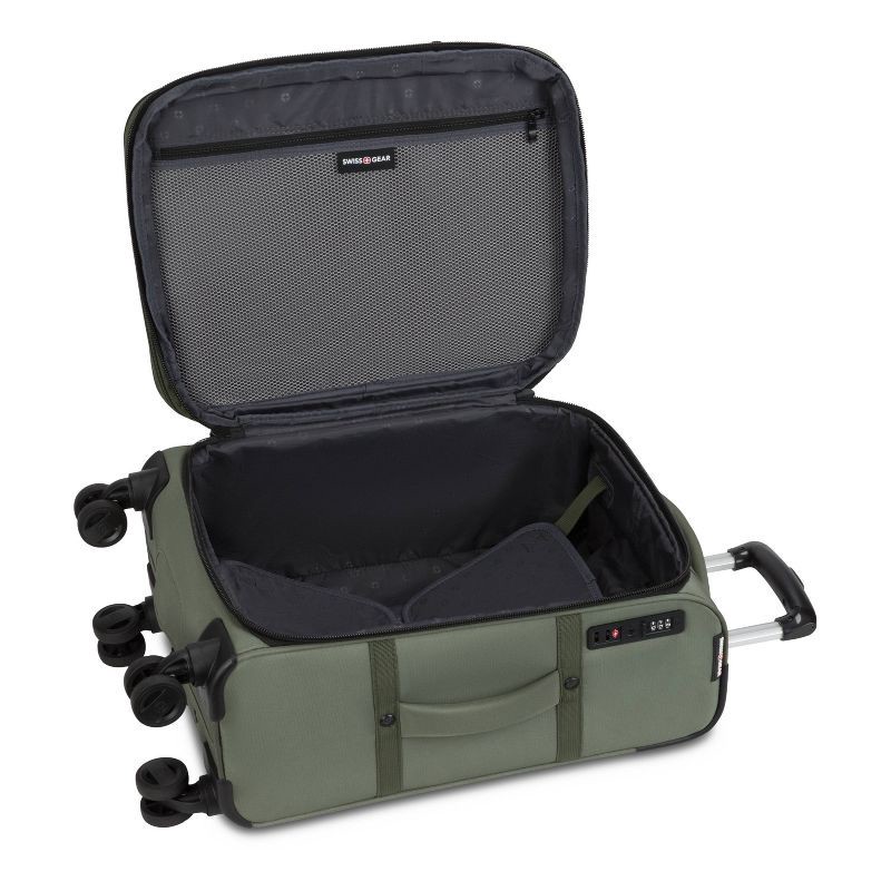 slide 9 of 14, SWISSGEAR Zurich Softside Carry On Spinner Suitcase - Green: 8-Wheel Tear-Resistant Design, 1 ct