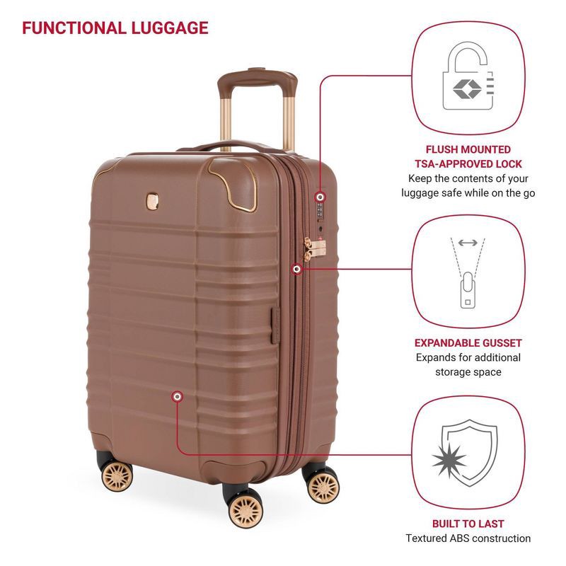 slide 3 of 13, SWISSGEAR Cascade II Hardside Carry On Spinner Suitcase - Maple: 8-Wheel Solid Design, 1 ct