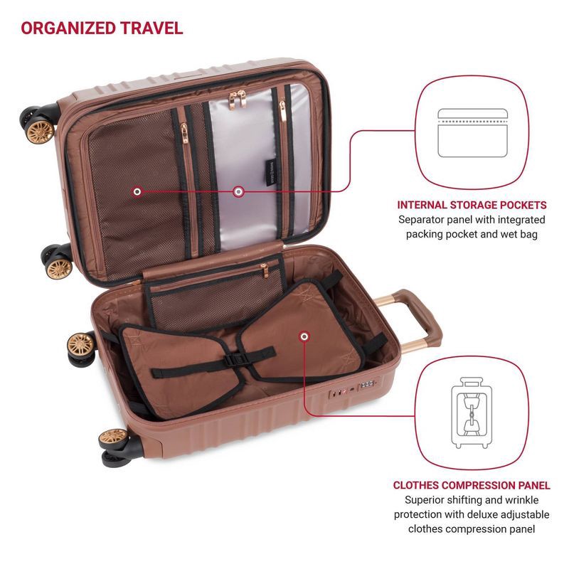 slide 4 of 13, SWISSGEAR Cascade II Hardside Carry On Spinner Suitcase - Maple: 8-Wheel Solid Design, 1 ct