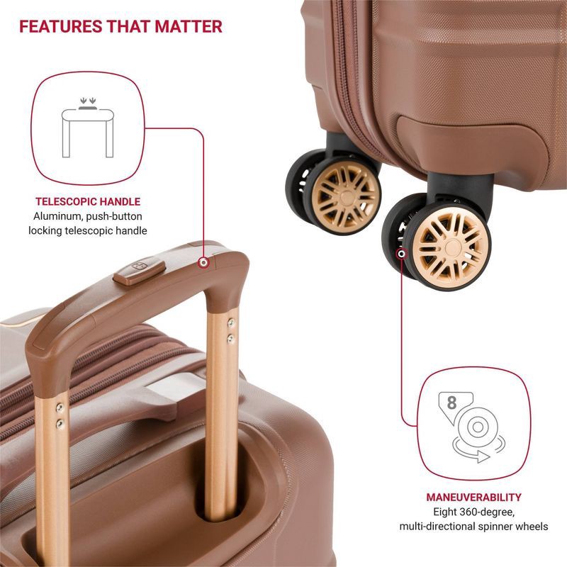 slide 6 of 13, SWISSGEAR Cascade II Hardside Carry On Spinner Suitcase - Maple: 8-Wheel Solid Design, 1 ct
