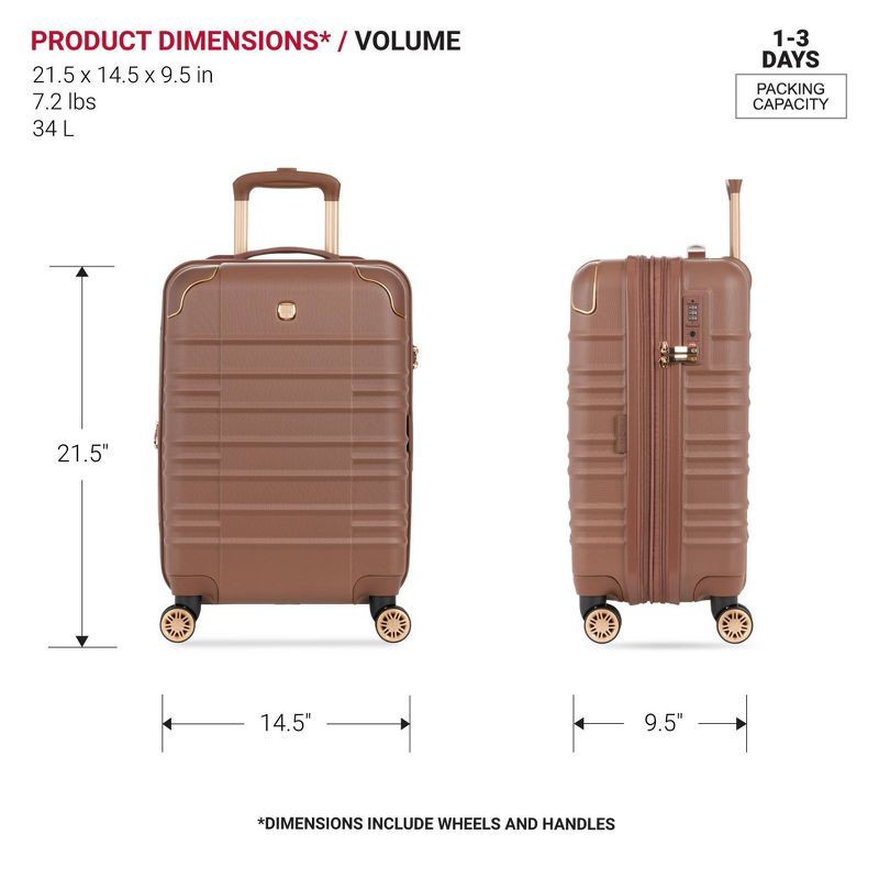 slide 7 of 13, SWISSGEAR Cascade II Hardside Carry On Spinner Suitcase - Maple: 8-Wheel Solid Design, 1 ct