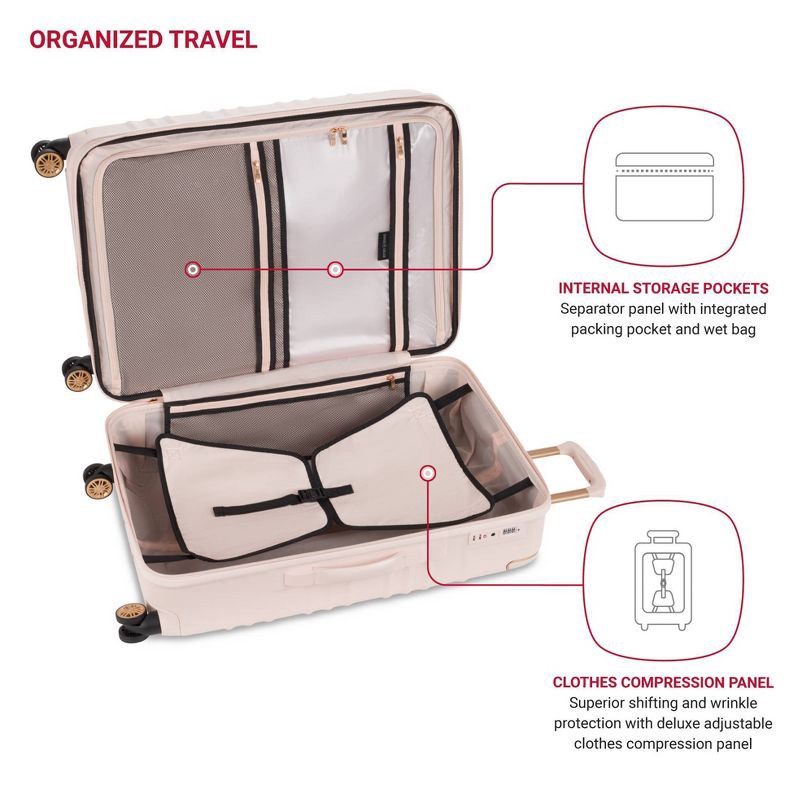 slide 4 of 12, SWISSGEAR Cascade II Hardside Large Checked Spinner Suitcase - Rose, 1 ct
