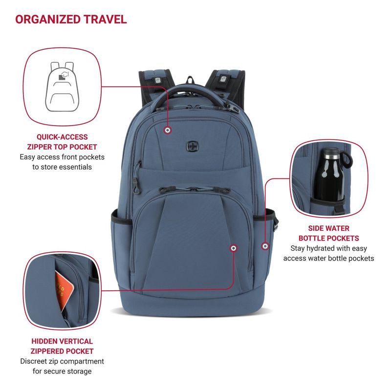 slide 3 of 12, SwissGear Laptop 18.5" Backpack – Blue, 1 ct