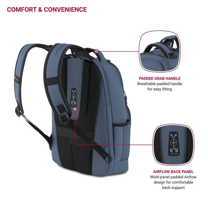 slide 5 of 12, SwissGear Laptop 18.5" Backpack – Blue, 1 ct