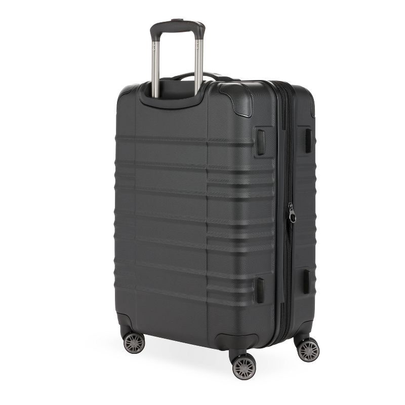 slide 2 of 12, SWISSGEAR Cascade II Hardside Medium Checked Spinner Suitcase - Black: 8-Wheel 33 lb Capacity, 33 lb