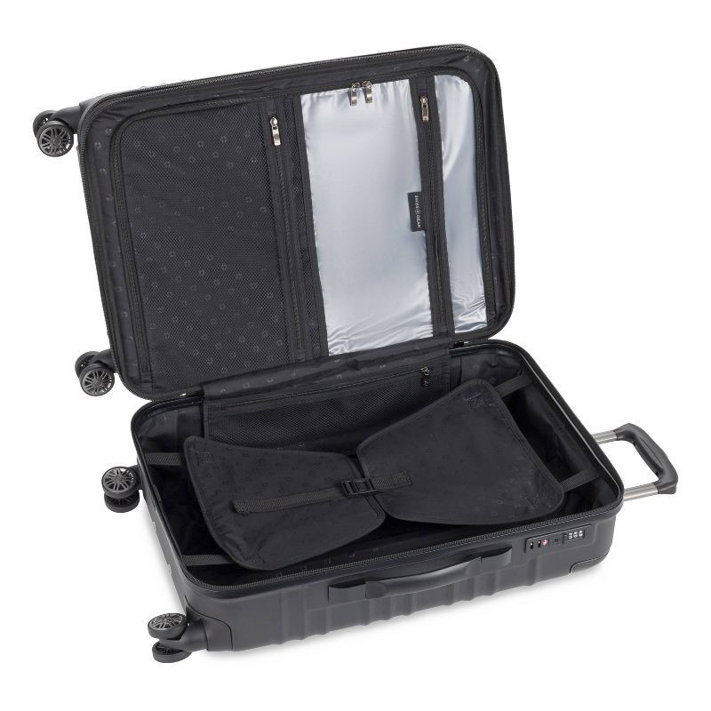 slide 12 of 12, SWISSGEAR Cascade II Hardside Medium Checked Spinner Suitcase - Black: 8-Wheel 33 lb Capacity, 33 lb