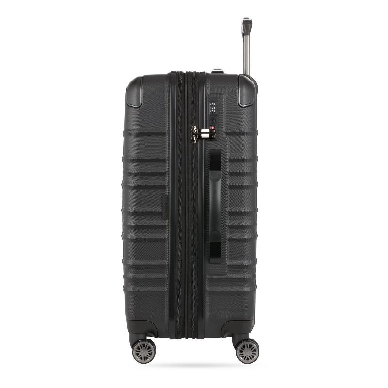 slide 4 of 12, SWISSGEAR Cascade II Hardside Medium Checked Spinner Suitcase - Black: 8-Wheel 33 lb Capacity, 33 lb