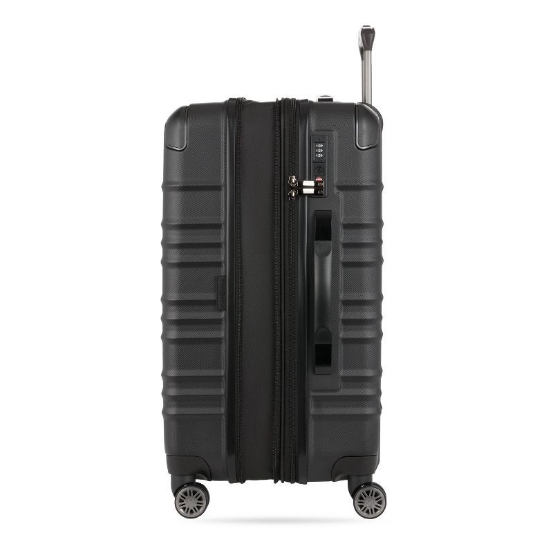 slide 5 of 12, SWISSGEAR Cascade II Hardside Medium Checked Spinner Suitcase - Black: 8-Wheel 33 lb Capacity, 33 lb