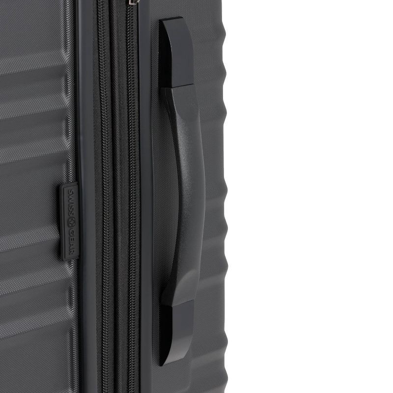 slide 6 of 12, SWISSGEAR Cascade II Hardside Medium Checked Spinner Suitcase - Black: 8-Wheel 33 lb Capacity, 33 lb