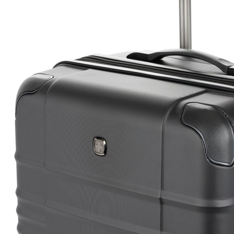 slide 8 of 12, SWISSGEAR Cascade II Hardside Medium Checked Spinner Suitcase - Black: 8-Wheel 33 lb Capacity, 33 lb
