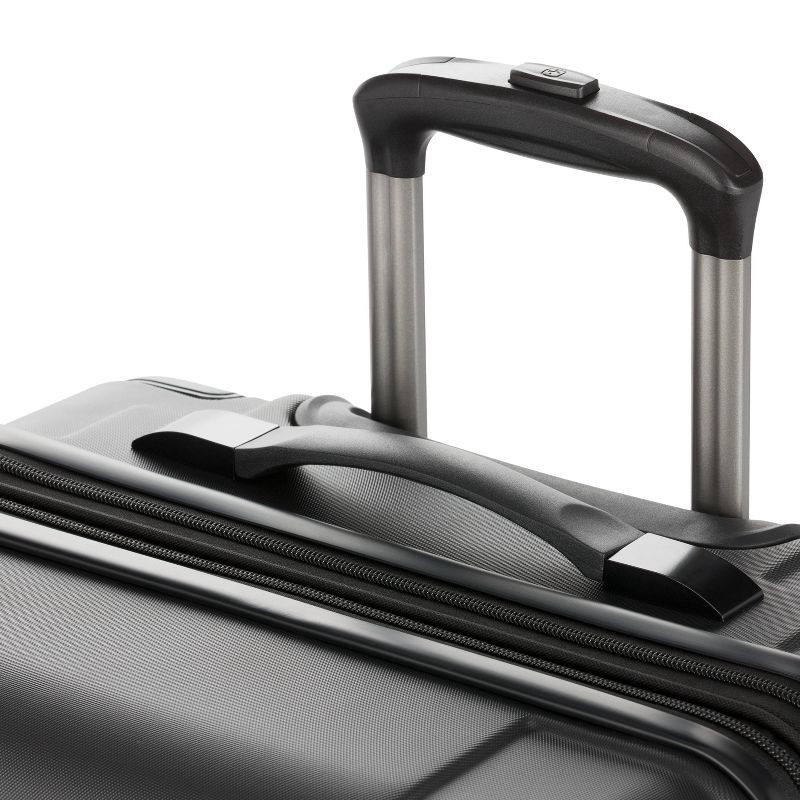 slide 9 of 12, SWISSGEAR Cascade II Hardside Medium Checked Spinner Suitcase - Black: 8-Wheel 33 lb Capacity, 33 lb