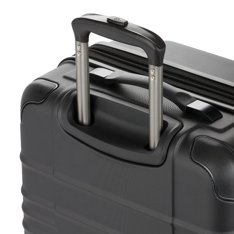 slide 10 of 12, SWISSGEAR Cascade II Hardside Medium Checked Spinner Suitcase - Black: 8-Wheel 33 lb Capacity, 33 lb