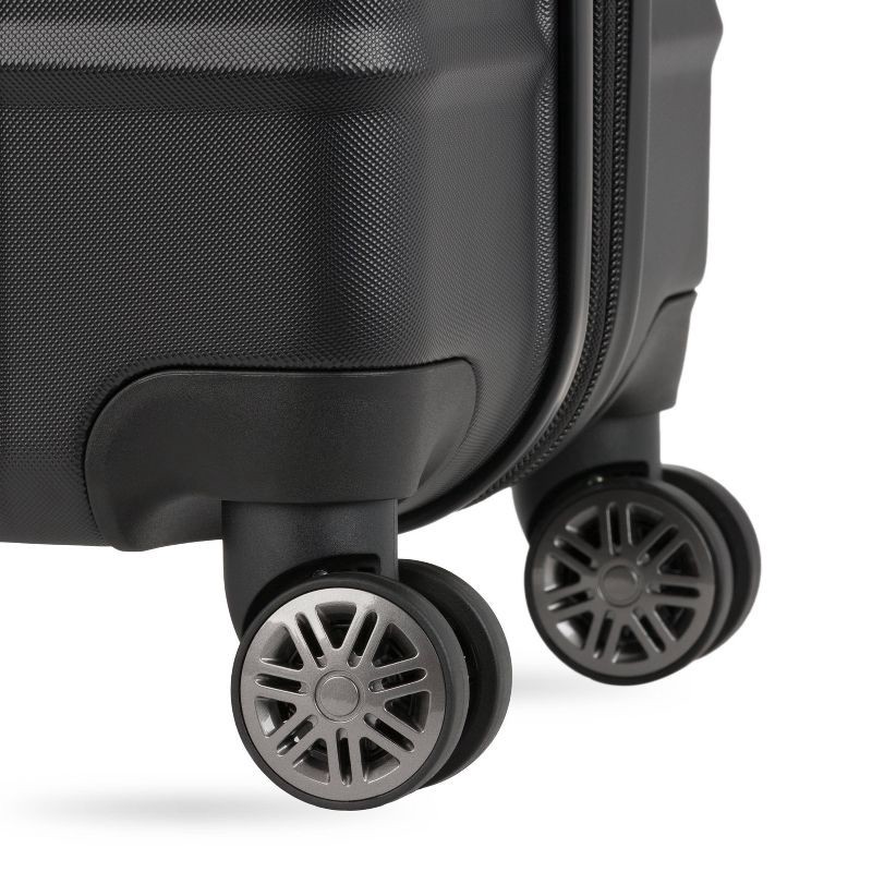 slide 11 of 12, SWISSGEAR Cascade II Hardside Medium Checked Spinner Suitcase - Black: 8-Wheel 33 lb Capacity, 33 lb