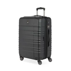 SWISSGEAR Cascade II Hardside Medium Checked Spinner Suitcase 8-Wheel 33 lb Capacity - Black