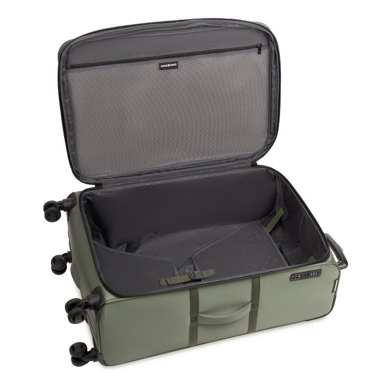 slide 14 of 14, SWISSGEAR Zurich Softside Large Checked Spinner Suitcase - Green: Tear-Resistant, 8 Wheels, 1 ct