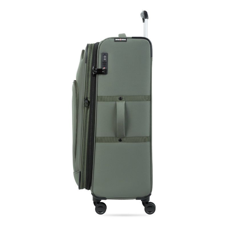slide 5 of 14, SWISSGEAR Zurich Softside Large Checked Spinner Suitcase - Green: Tear-Resistant, 8 Wheels, 1 ct