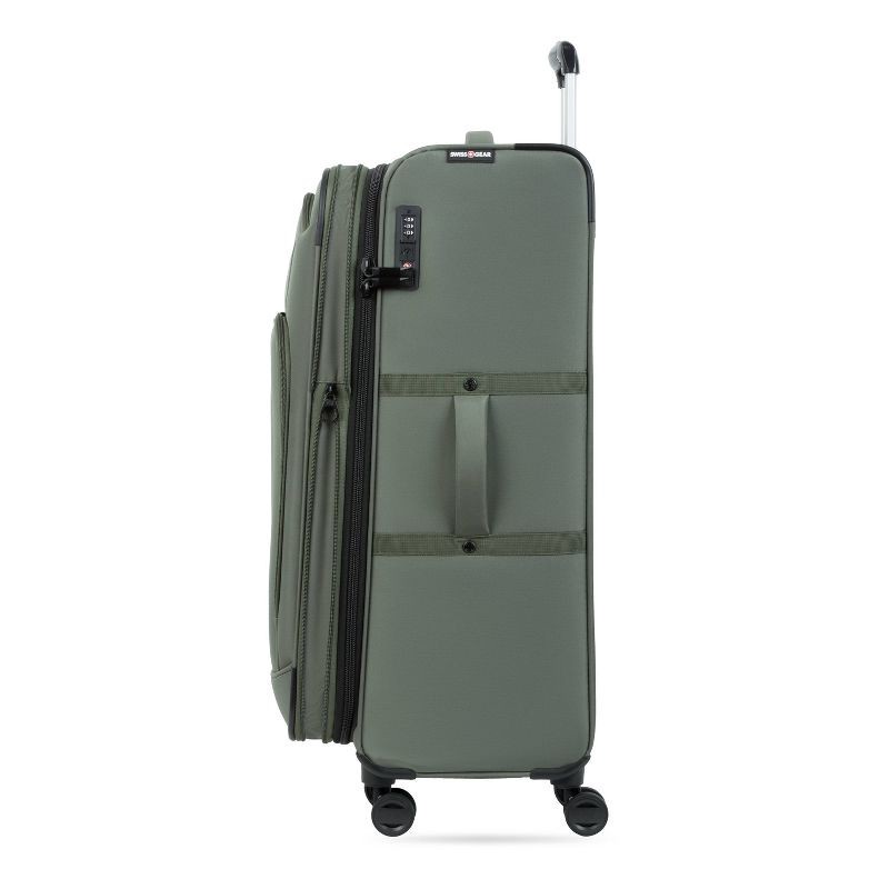 slide 6 of 14, SWISSGEAR Zurich Softside Large Checked Spinner Suitcase - Green: Tear-Resistant, 8 Wheels, 1 ct