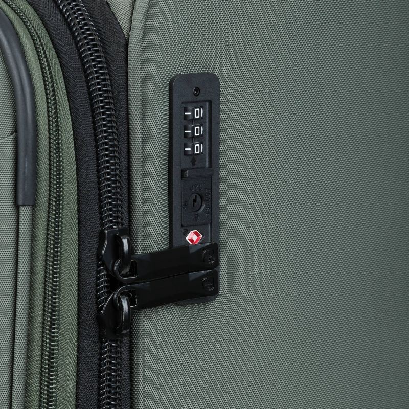 slide 10 of 14, SWISSGEAR Zurich Softside Large Checked Spinner Suitcase - Green: Tear-Resistant, 8 Wheels, 1 ct