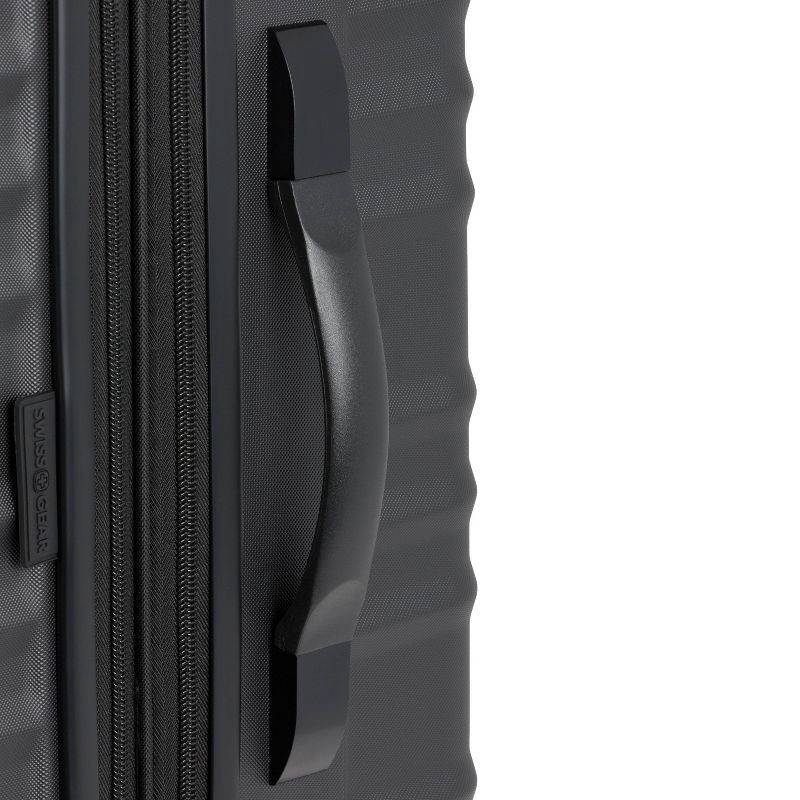 slide 3 of 12, SWISSGEAR Cascade II Hardside Large Checked Spinner Suitcase - Black: Expandable Tear-Resistant Luggage, 1 ct