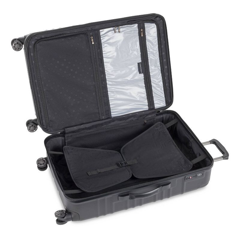 slide 12 of 12, SWISSGEAR Cascade II Hardside Large Checked Spinner Suitcase - Black: Expandable Tear-Resistant Luggage, 1 ct