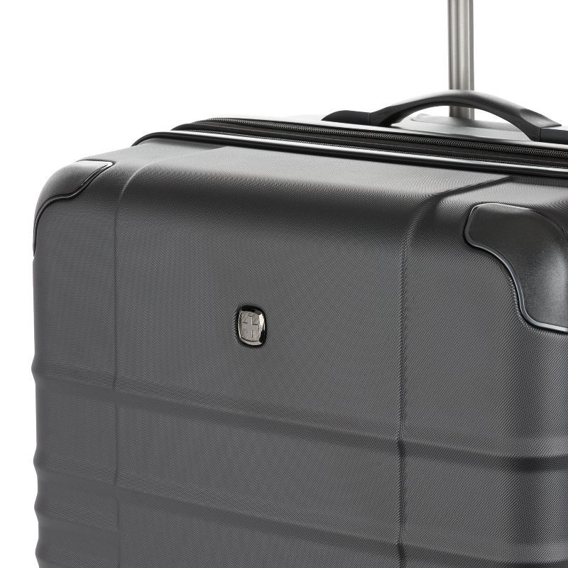slide 5 of 12, SWISSGEAR Cascade II Hardside Large Checked Spinner Suitcase - Black: Expandable Tear-Resistant Luggage, 1 ct