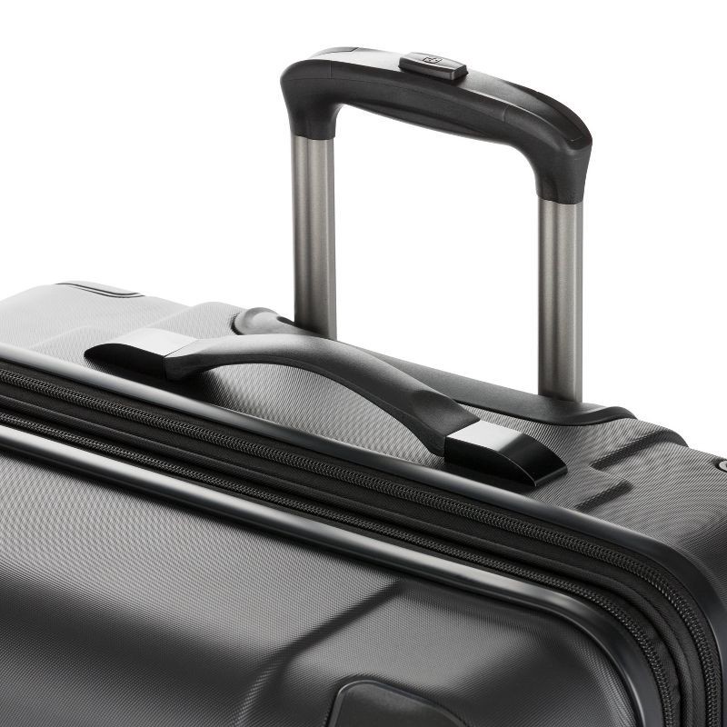 slide 6 of 12, SWISSGEAR Cascade II Hardside Large Checked Spinner Suitcase - Black: Expandable Tear-Resistant Luggage, 1 ct
