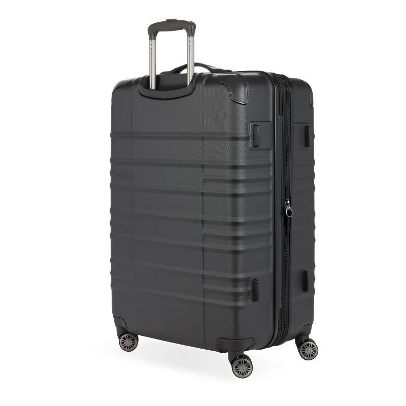 slide 7 of 12, SWISSGEAR Cascade II Hardside Large Checked Spinner Suitcase - Black: Expandable Tear-Resistant Luggage, 1 ct