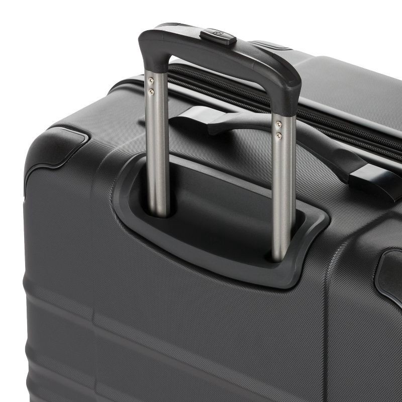 slide 8 of 12, SWISSGEAR Cascade II Hardside Large Checked Spinner Suitcase - Black: Expandable Tear-Resistant Luggage, 1 ct
