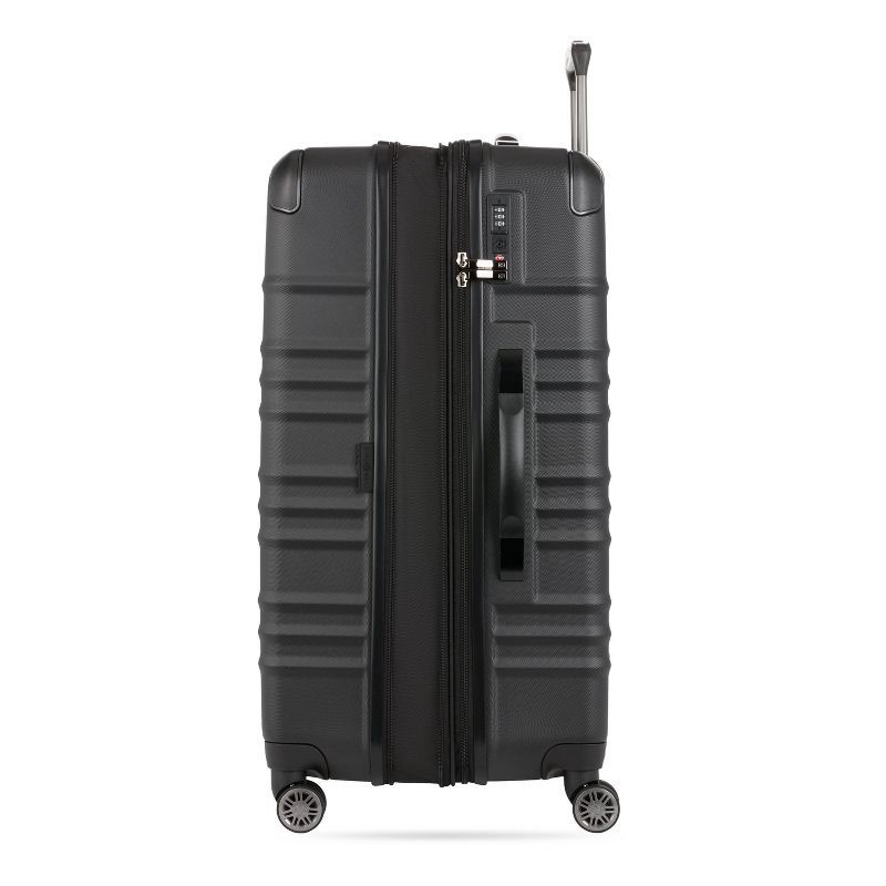 slide 10 of 12, SWISSGEAR Cascade II Hardside Large Checked Spinner Suitcase - Black: Expandable Tear-Resistant Luggage, 1 ct