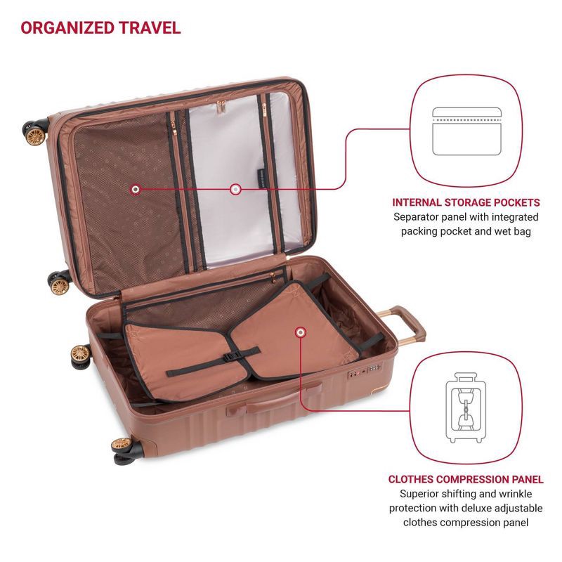 slide 4 of 13, SWISSGEAR Cascade II Hardside Large Checked Spinner Suitcase - Maple: Tear-Resistant, 8 Wheels, 1 ct