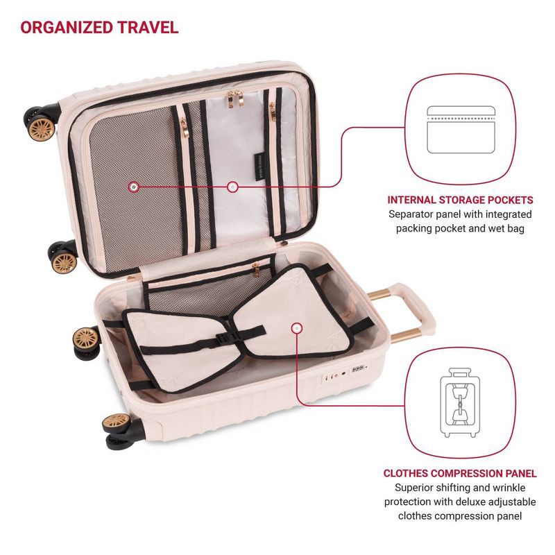 slide 4 of 11, SWISSGEAR Cascade Hardside Carry On Spinner Suitcase - Rose: 8-Wheel Rubberized Corners, 1 ct