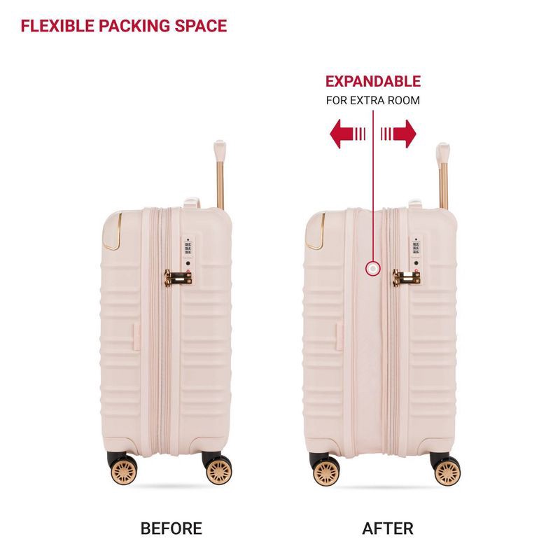 slide 5 of 11, SWISSGEAR Cascade Hardside Carry On Spinner Suitcase - Rose: 8-Wheel Rubberized Corners, 1 ct