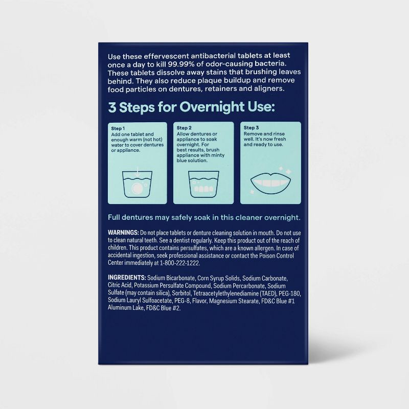 slide 3 of 3, Overnight Denture and Retainer Tablets - Mint - 120ct - up&up™, 120 ct