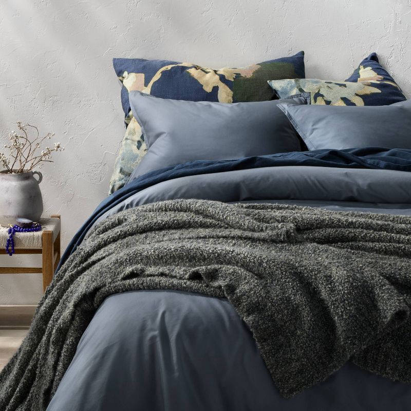 slide 4 of 5, King Boucle Blanket Blue/Gray Blend - Casaluna™, 1 ct