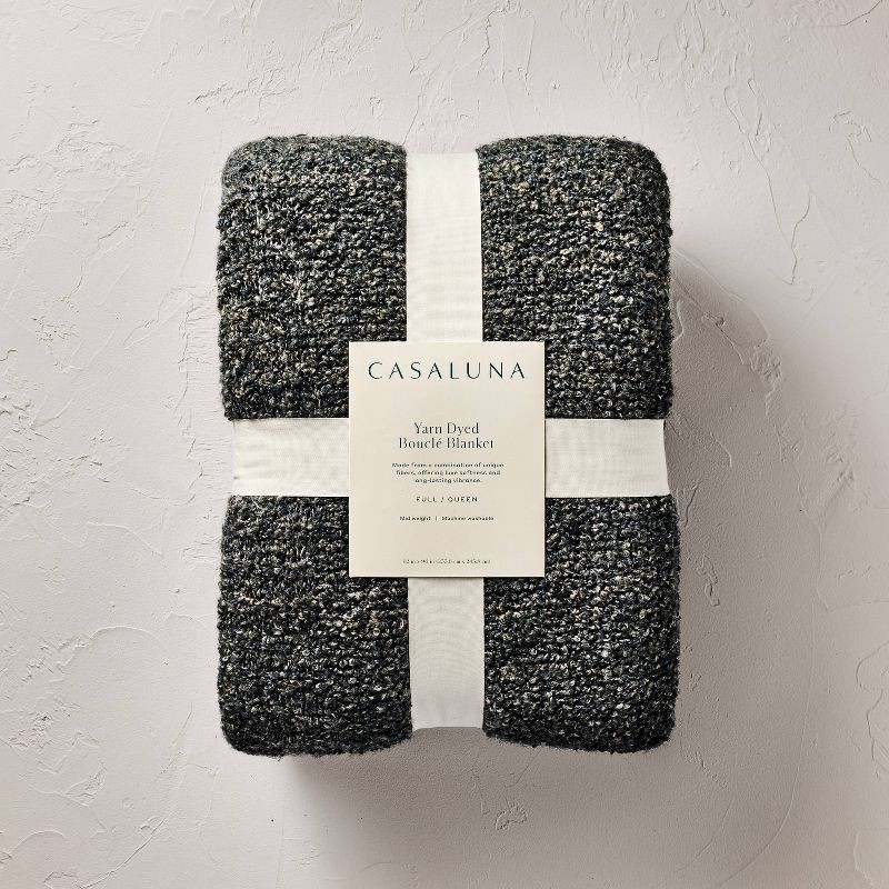 slide 5 of 5, King Boucle Blanket Blue/Gray Blend - Casaluna™, 1 ct