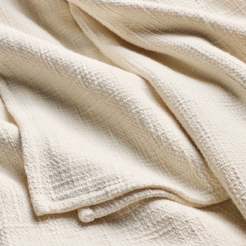 slide 3 of 7, Full/Queen Cotton Slub Blanket Natural - Casaluna™, 1 ct