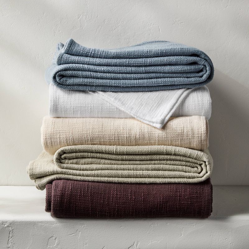 slide 6 of 7, Full/Queen Cotton Slub Blanket Natural - Casaluna™, 1 ct
