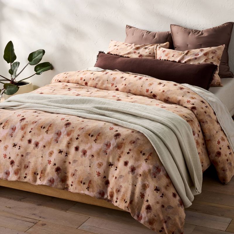 slide 2 of 6, Full/Queen Cotton Slub Blanket Light Olive Green - Casaluna™, 1 ct