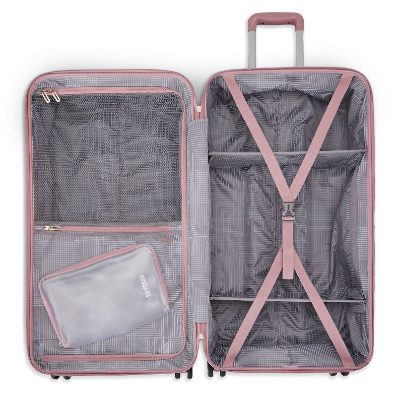 slide 7 of 11, American Tourister Trunk Hardside Spinner Suitcase - Cosmetic Pink: Checked Luggage, 1 ct