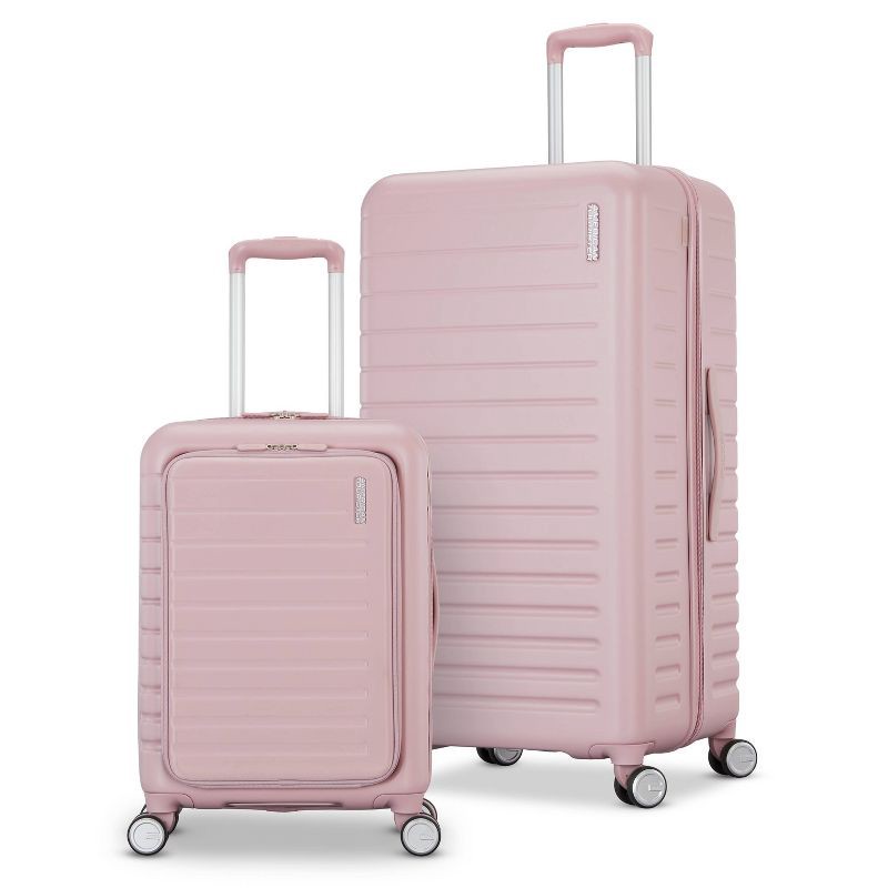 slide 11 of 11, American Tourister Trunk Hardside Spinner Suitcase - Cosmetic Pink: Checked Luggage, 1 ct