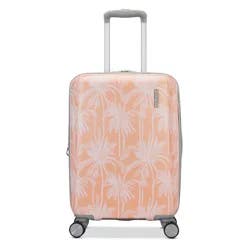 American Tourister Modern Hardside Carry On Spinner Suitcase - Coral Palms: Botanical 4-Wheeler, ABS Shell